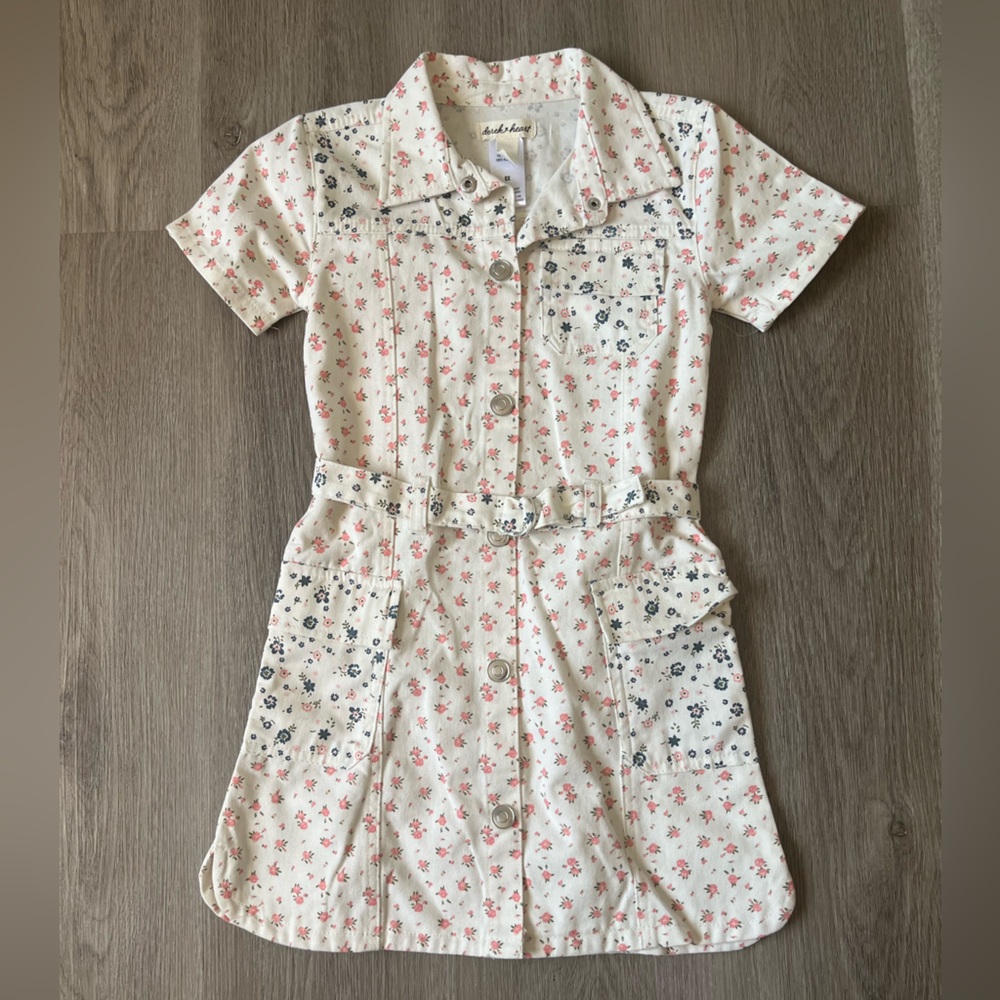 Derek Heart NWOT girls pink and blue floral print dress size 6x